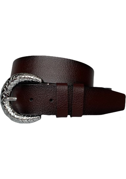 Deri, Gümüş Tokalı Bordo Kadın Kot Kemeri 4 cm fiyatları