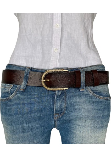 Deri, Gold Tokalı Bordo Kadın Kot Kemeri 4 cm fırsatları