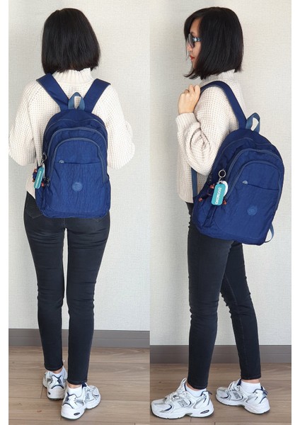 Unisex Sırt Çantası Kırinkıl Su Geçirmez Okul Çantası 14 Inç Laptop Seyahat Çantası
