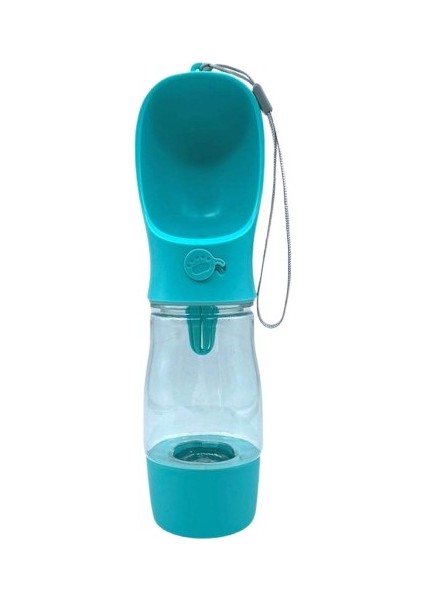 Taşınabilir Mama Hazneli Evcil Hayvan Suluğu Seyahat Kabı Kilitlenebilen Su Sızdırmaz 380ML