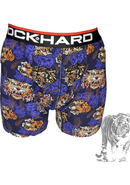 Mavi Leopar Desenleri Tasarım Erkek Boxerı