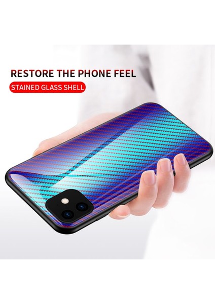 iphone 11 Pro 5.8 Inç Için Karbon Fiber Dayanıklı Tpu Telefon Kılıfı - Mavi Elyaf (Yurt Dışından) modelleri