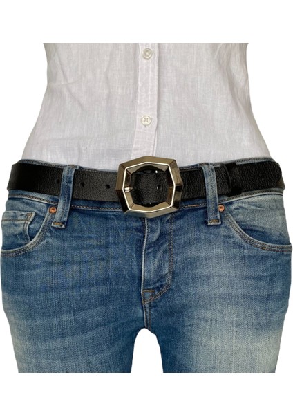 Deri Siyah Kadın Kemeri, 3cm fiyatları