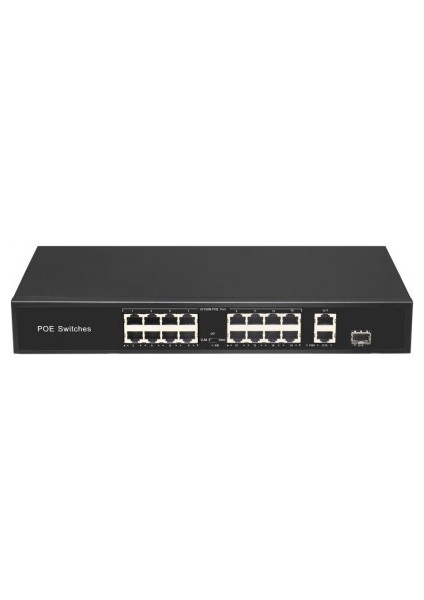 16 Port 10/100 Poe Switch 2 Up Link 1 Sfp Girişli 200W