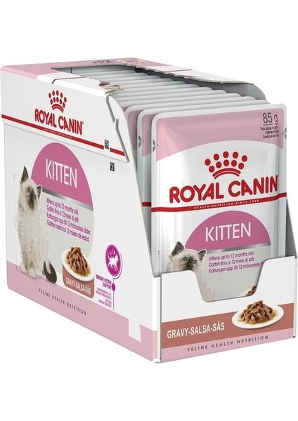 Kıtten Gravy Soslu Pouch-Yavru Kedi Yaş Mama 12 Adet x 85 gr