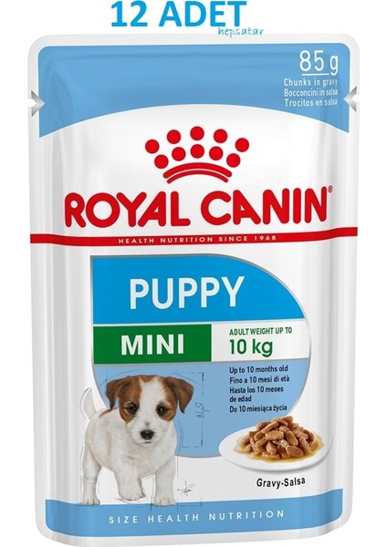 Mini Puppy Pouch Küçük Irk Yavru Köpek Yaş Mama 85 G x 12 Adet
