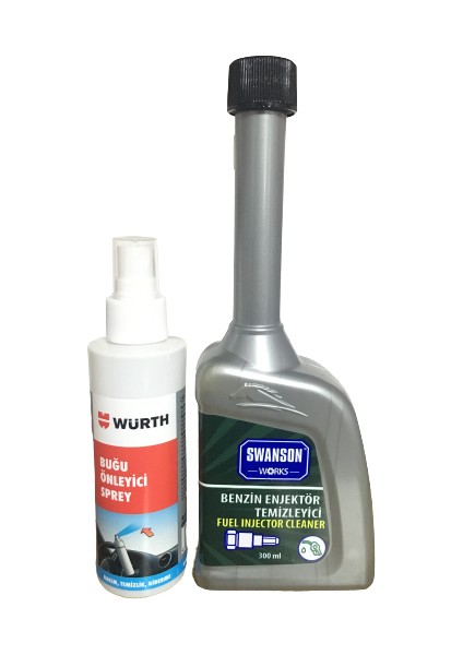 Benzin Enjektör Temizleyici 300 ml + Würth Buğu Önleyici Sprey 150 ml