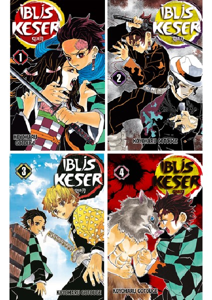 Iblis Keser (Demon Slayer) 1-2-3-4. Ciltler Manga Seti - Koyoharu Gotouge