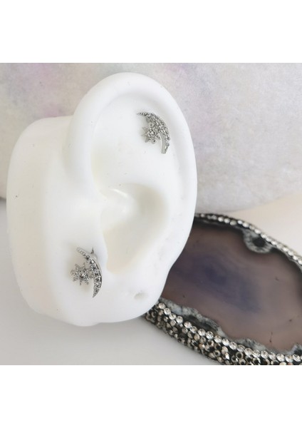 Cerrahi Çelik Zirkon Taşlı Lal&yıldız Piercing - Bar Uzunluğu 6 Mm. 1 Adet fiyatları