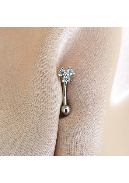 Cerrahi Çelik Üç Taşlı Muz Piercing- Bar Uzunluğu 8 Mm- 1 Adet fiyatları