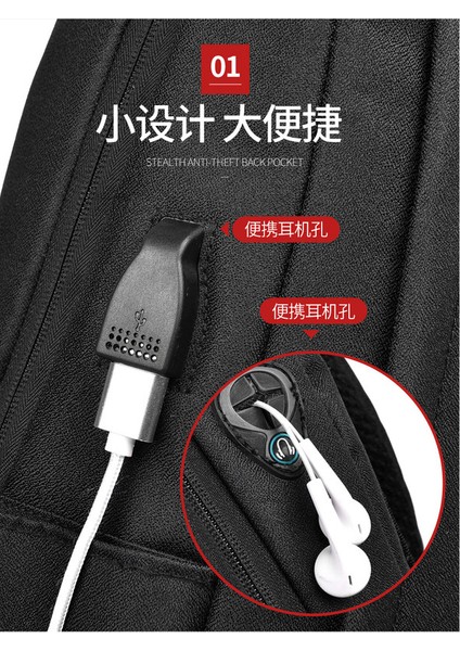 USB Şarj Portlu Laptopnotebook Sırt Çantası - Siyah (Yurt Dışından) fırsatları