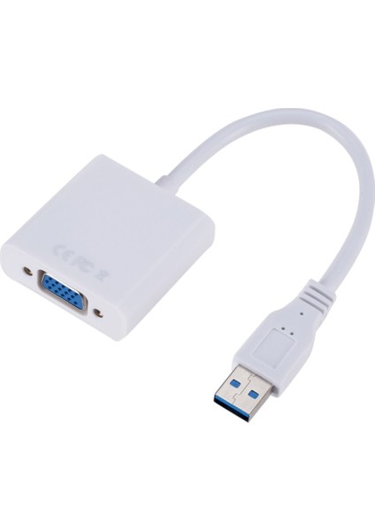 USB 3.0 VGA Adaptörü USB VGA Harici Video Kartı VGA Dönüştürücü Beyaz (Yurt Dışından)
