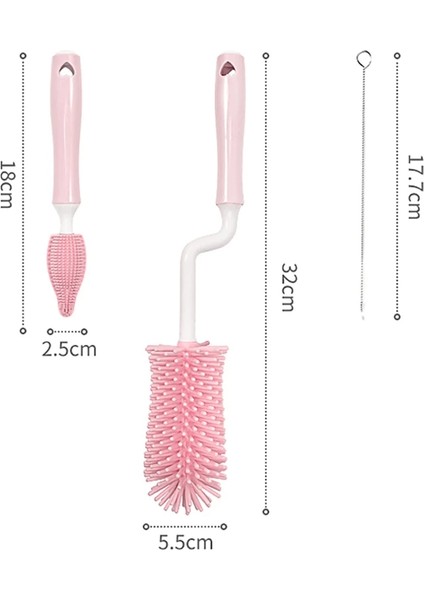 Silikon Şişe Temizleme Fırçası 3'lü Set (Yurt Dışından)