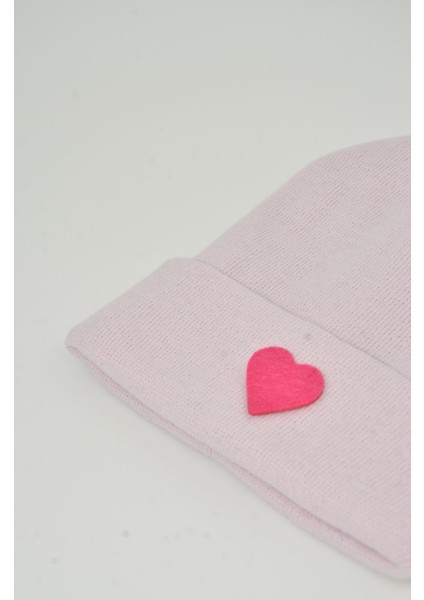 Sevgililer Günü Özel Koleksiyonu Pembe Kalp Figürlü Pembe/Pudra Renk Unisex Erkek/Kadın Bere fiyatları