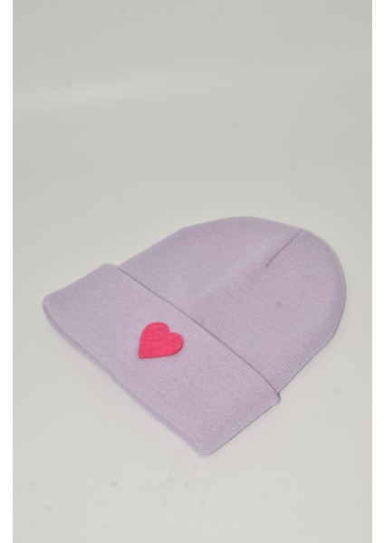 Sevgililer Günü Özel Koleksiyonu Pembe Kalp Figürlü Lila/Mor Renk Unisex Erkek/Kadın Bere