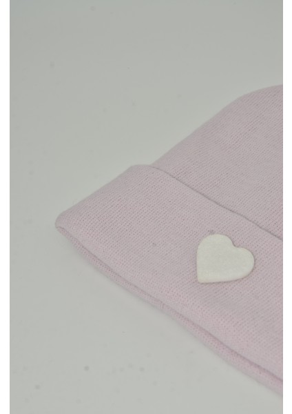 Sevgililer Günü Özel Koleksiyonu Beyaz Kalp Figürlü Pembe/Pudra Renk Unisex Erkek/Kadın Bere fiyatları