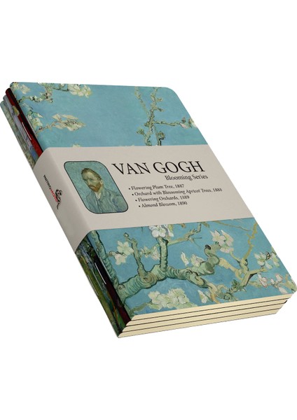 Van Gogh 4'lü Defter Seti 2  Blooming Series  Çizgisiz  64 Sayfa  14X21CM