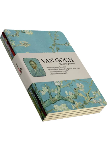 Van Gogh 4'lü Defter Seti 2  Blooming Series  Çizgisiz  64 Sayfa  10,5X14CM