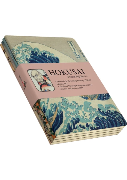 Hokusai 4'lü Defter Seti 1  Mount Fuji Series I  Çizgisiz  64 Sayfa  14X21CM