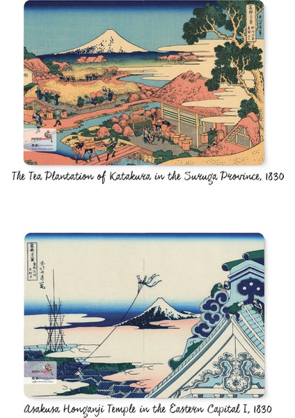 Hokusai 4'lü Defter Seti 2  Mount Fuji Series Iı  Çizgisiz  64 Sayfa  14X21CM