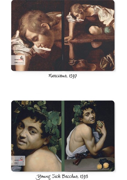 Caravaggio 4'lü Defter Seti 1  Narcissism Series  Çizgisiz  48 Sayfa  10,5X14CM