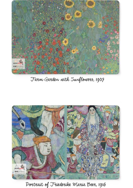 Gustav Klimt 4'lü Defter Seti 2 Portraits And Landscapes Series Çizgisiz 48 Sayfa 10,5X14CM