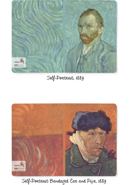 Van Gogh 4'lü Defter Seti 5  Selfportrait Series Iı  Çizgisiz  64 Sayfa  14X21CM