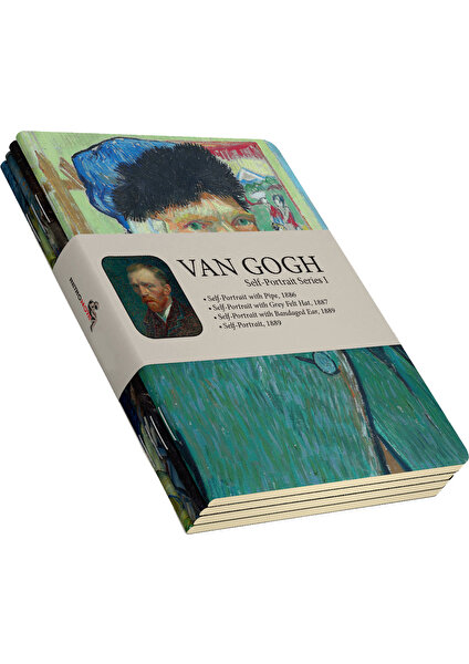 Van Gogh 4'lü Defter Seti 4  Selfportrait Series I  Çizgisiz 64 Sayfa  10,5X14CM