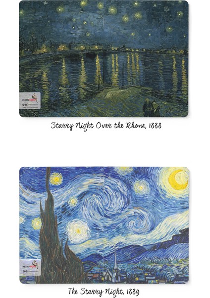 Van Gogh 4'lü Defter Seti 1  Night Series  Çizgisiz 48 Sayfa  10,5X14CM