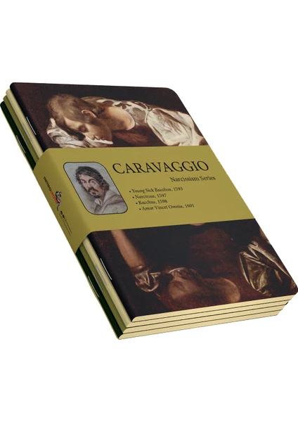 Caravaggio 4'lü Defter Seti 1  Narcissism Series  Çizgisiz  48 Sayfa  10,5X14CM