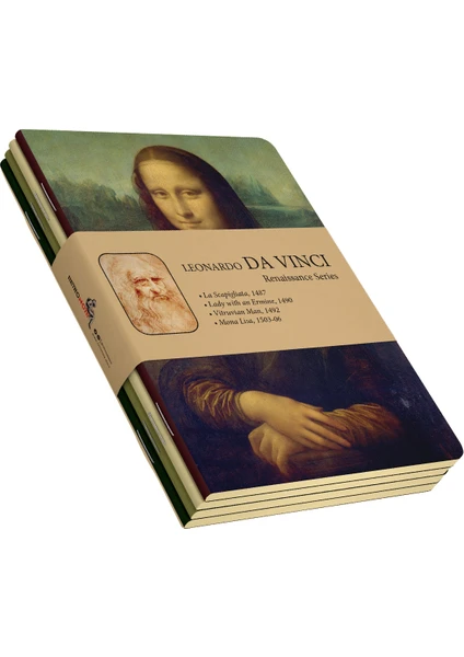 Da Vinci 4'lü Defter Seti  Renaissance Series  Çizgisiz 48 Sayfa  10,5X14CM