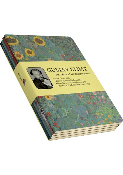 Gustav Klimt 4'lü Defter Seti 2 Portraits And Landscapes Series Çizgisiz 48 Sayfa 10,5X14CM