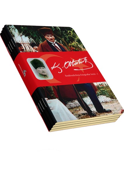 Atatürk Renklendirilmiş Fotoğraflar Defter Seti 1 Çizgisiz 64 Sayfa 10,5X14CM