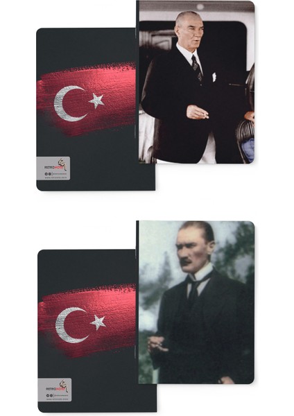 Atatürk Renklendirilmiş Fotoğraflar Defter Seti 1 Çizgisiz 64 Sayfa 10,5X14CM