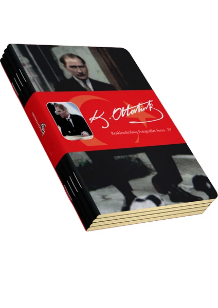 Atatürk Renklendirilmiş Fotoğraflar Defter Seti 4  Çizgisiz  64 Sayfa  10,5X14CM