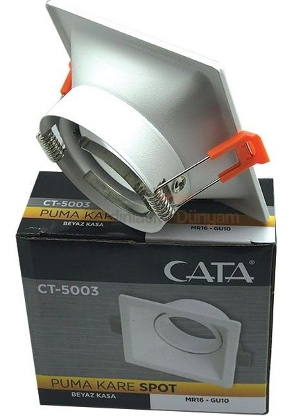 CT-5003 Puma Kare Spot Beyaz Çerçeve Kasa 3 Adet ( Ampulsüz )