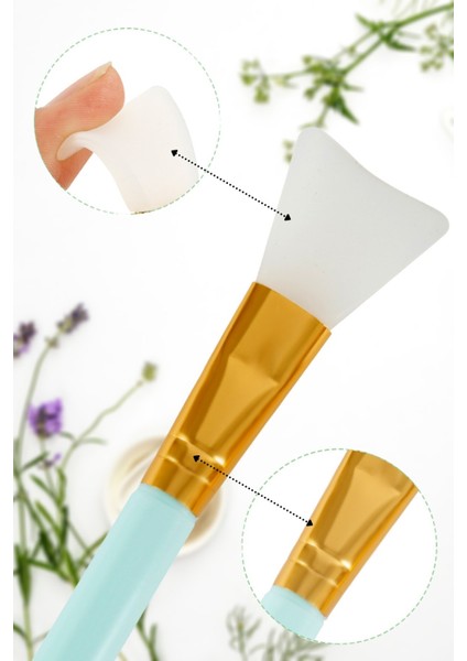 Buffer® Çift Taraflı Jade Roller Yeşim Taşı Seti + 2li Silikon Maske Sürme Fırçası Cilt Bakım Seti