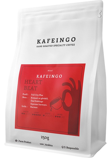 - Öğütülmüş Espresso Kahve - Heart Beat 250 gr