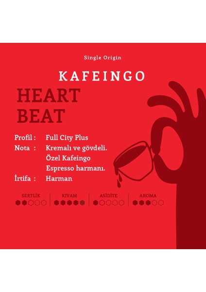 - Öğütülmüş Espresso Kahve - Heart Beat 250 gr