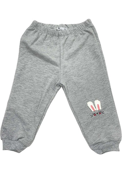 Erkek Bebek Gri Tavşancık Detaylı Pamuklu Uzun Kollu Ikili Takım modelleri
