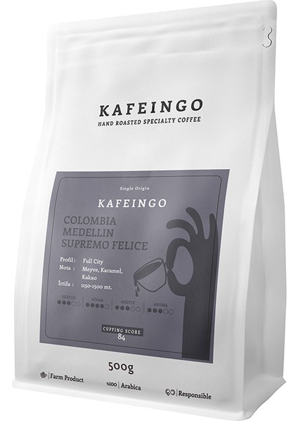 - Öğütülmüş Filtre Kahve - Colombia Medellin 500 gr
