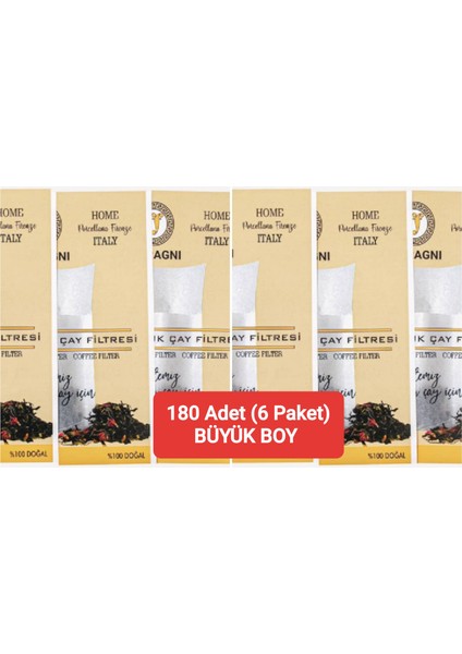 Çay ve Kahve Filtresi 6 Paket (180 Adet) Büyük Boy