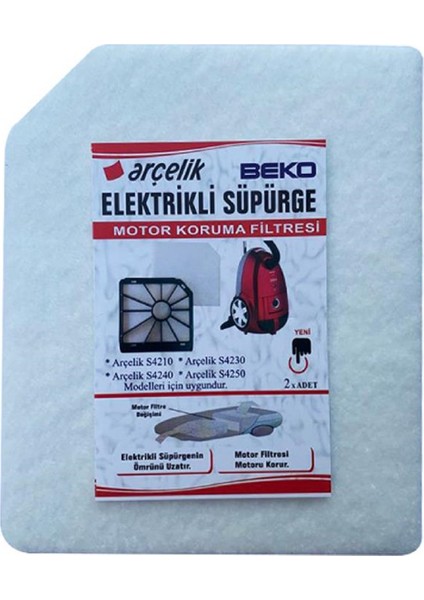 Arçelik S 4240 Uyumlu Filtre Seti + Toz Torbası indirimleri