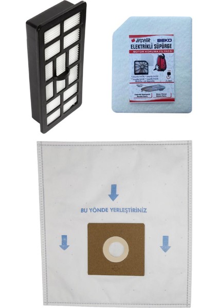Beko Bks 2240 Uyumlu Filtre Seti + Toz Torbası