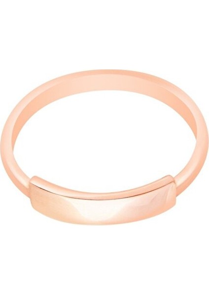 Pembe Altın 14 Ayar Geometrik Yüzük