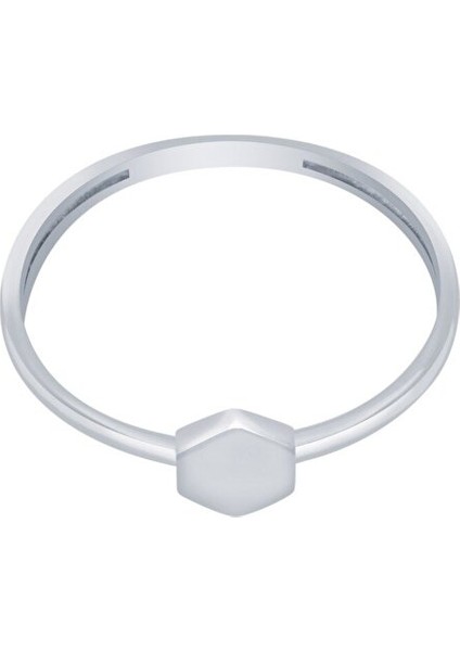 Beyaz Altın 14 Ayar Geometrik Yüzük