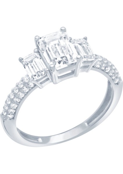 Beyaz Altın 14 Ayar Baget Yüzük modelleri