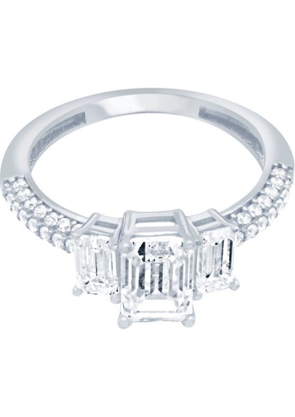 Beyaz Altın 14 Ayar Baget Yüzük fırsatları