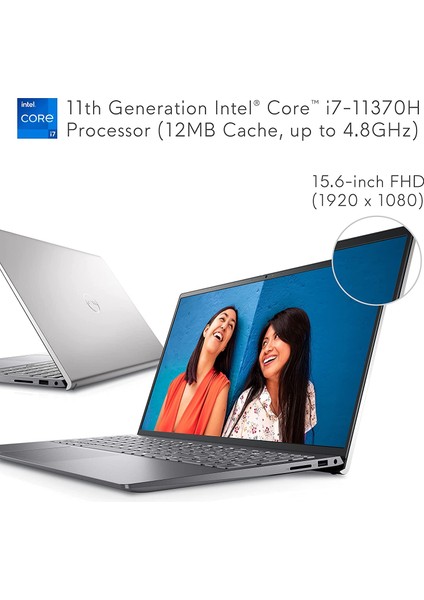 Inspiron 15 5510 Platinium Silver Intel Core I7-11390H 16GB Ram 1TB SSD 15.6" Windows 11 Pro Taşınabilir Bilgisayar modelleri