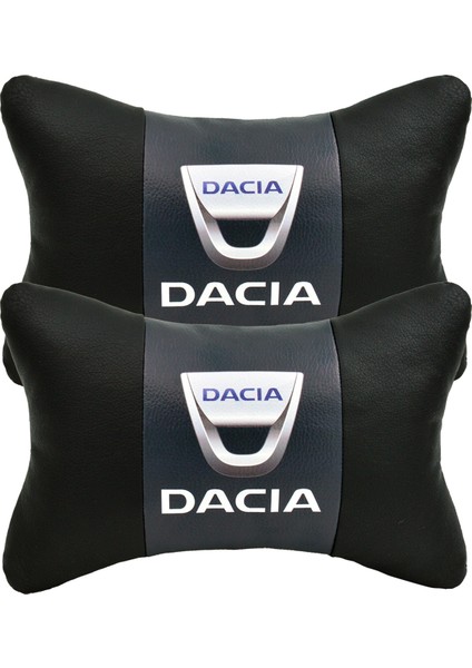 Dacia 2'li Lüx Ortopedik Oto Boyun Yastığı (Dijital Deri Baskı)